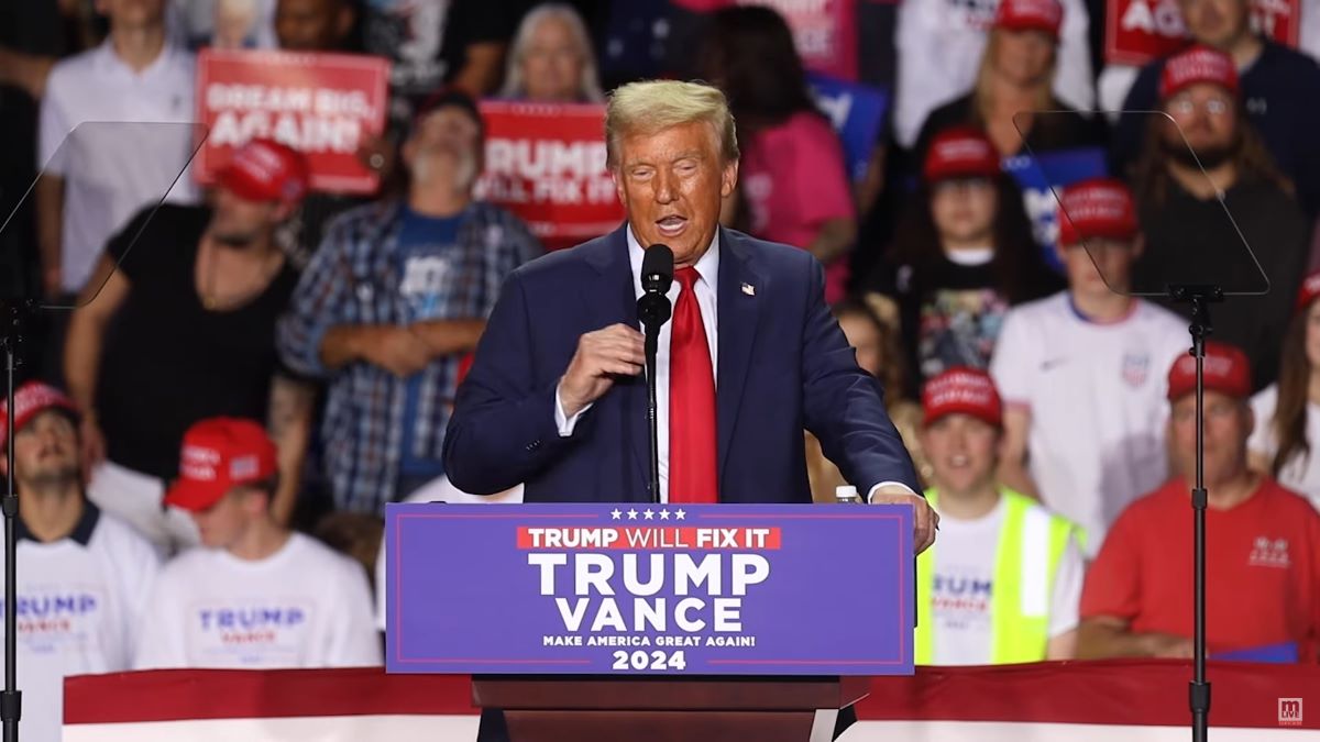 Donald Trump calls Nancy Pelosi the B word at his rally in the Grand Rapids