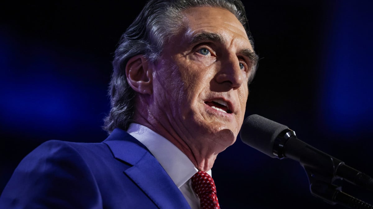 MILWAUKEE, WISCONSIN - JULY 17: North Dakota Gov. Doug Burgum speaks on stage on the third day of the Republican National Convention at the Fiserv Forum on July 17, 2024 in Milwaukee, Wisconsin. Delegates, politicians, and the Republican faithful are in Milwaukee for the annual convention, concluding with former President Donald Trump accepting his party's presidential nomination. The RNC takes place from July 15-18. (Photo by Alex Wong/Getty Images)