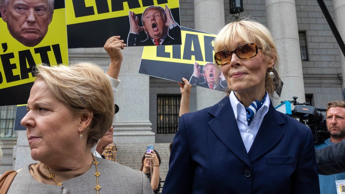 E. Jean Carroll leaves the New York courthouse after a hearing for Trump's appeal against the jury's ruling that he sexually abused Carroll