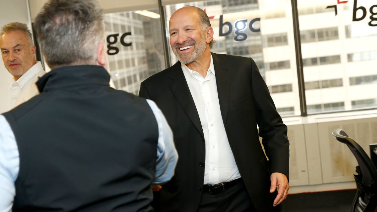 NEW YORK, NEW YORK - SEPTEMBER 11: Howard Lutnick (R) attends the annual Charity Day hosted by BGC Group and The Cantor Fitzgerald Relief Fund on September 11, 2023 in New York City. (Photo by Rob Kim/Getty Images for The Cantor Fitzgerald Relief Fund)