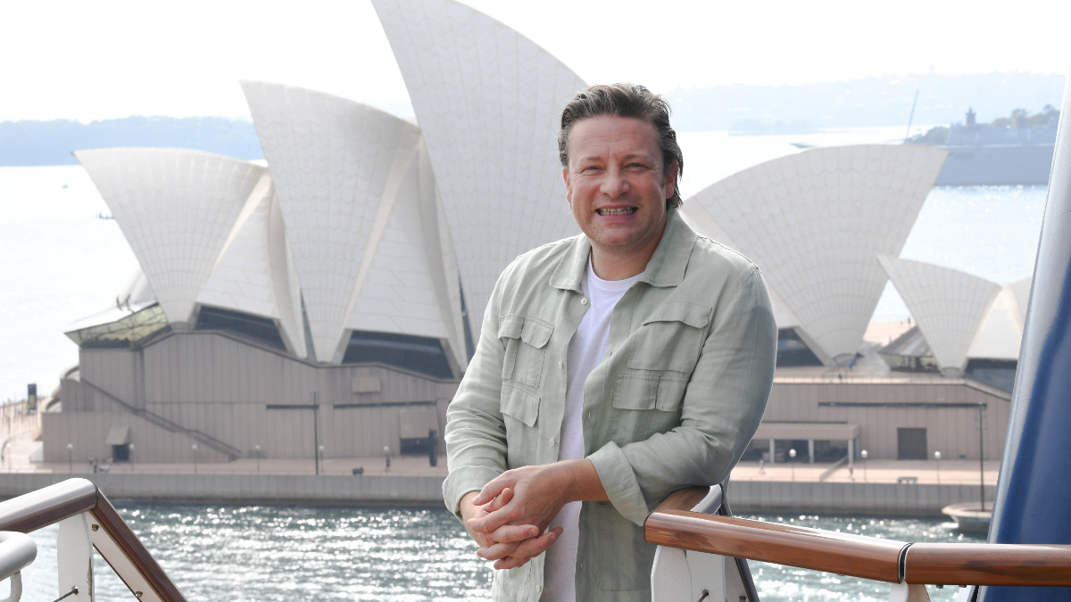 SYDNEY, AUSTRALIA - NOVEMBER 10: British chef Jamie Oliver poses for a photo before an exclusive brunch at Jamie's Italian onboard Royal Caribbean's Ovation of the Seas on November 10, 2023 in Sydney, Australia. (Photo by James D. Morgan/Getty Images)