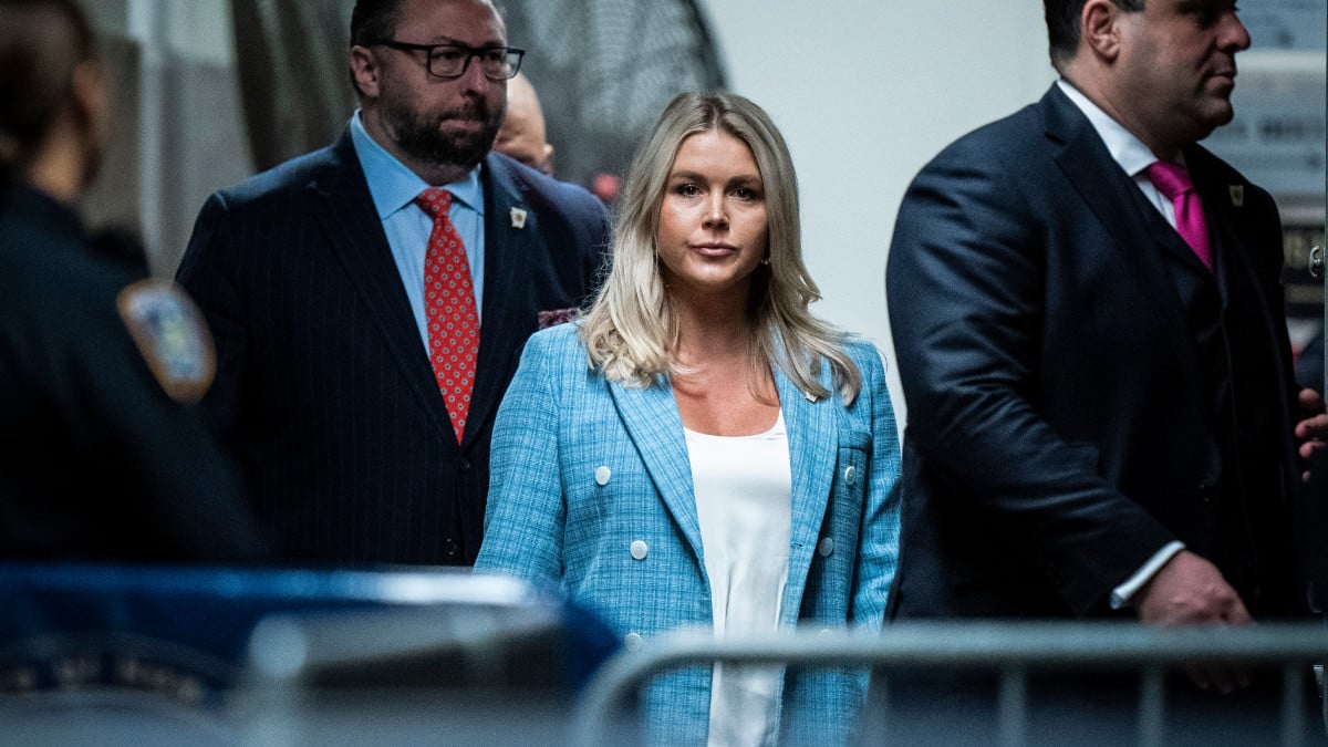 NEW YORK, NEW YORK - MAY 29: Karoline Leavitt, campaign press secretary for former U.S. President Donald Trump, arrives for his criminal trial at Manhattan Criminal Court on May 29, 2024 in New York City. Judge Juan Merchan will give the jury their instructions before they begin deliberations today. The former president faces 34 felony counts of falsifying business records in the first of his criminal cases to go to trial. (Photo by Jabin Botsford-Pool/Getty Images)