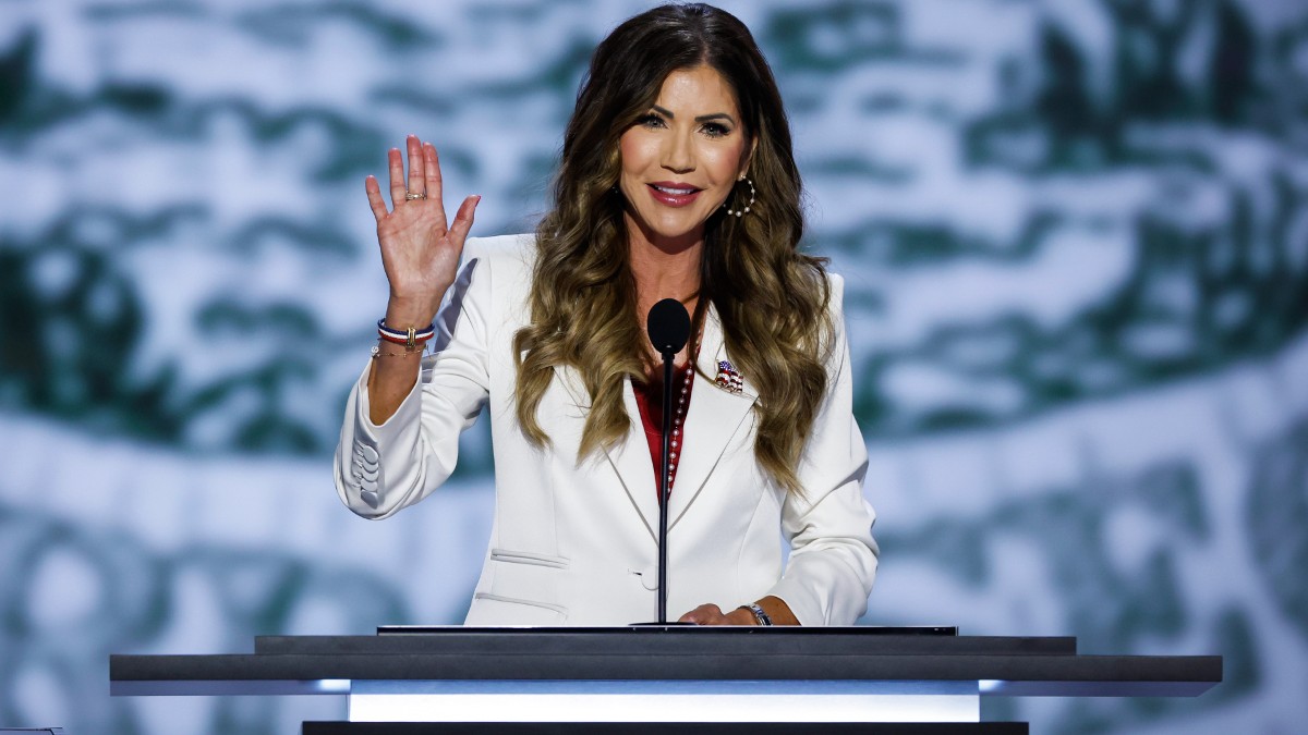 South Dakota Gov. Kristi Noem speaks at the 2024 RNC