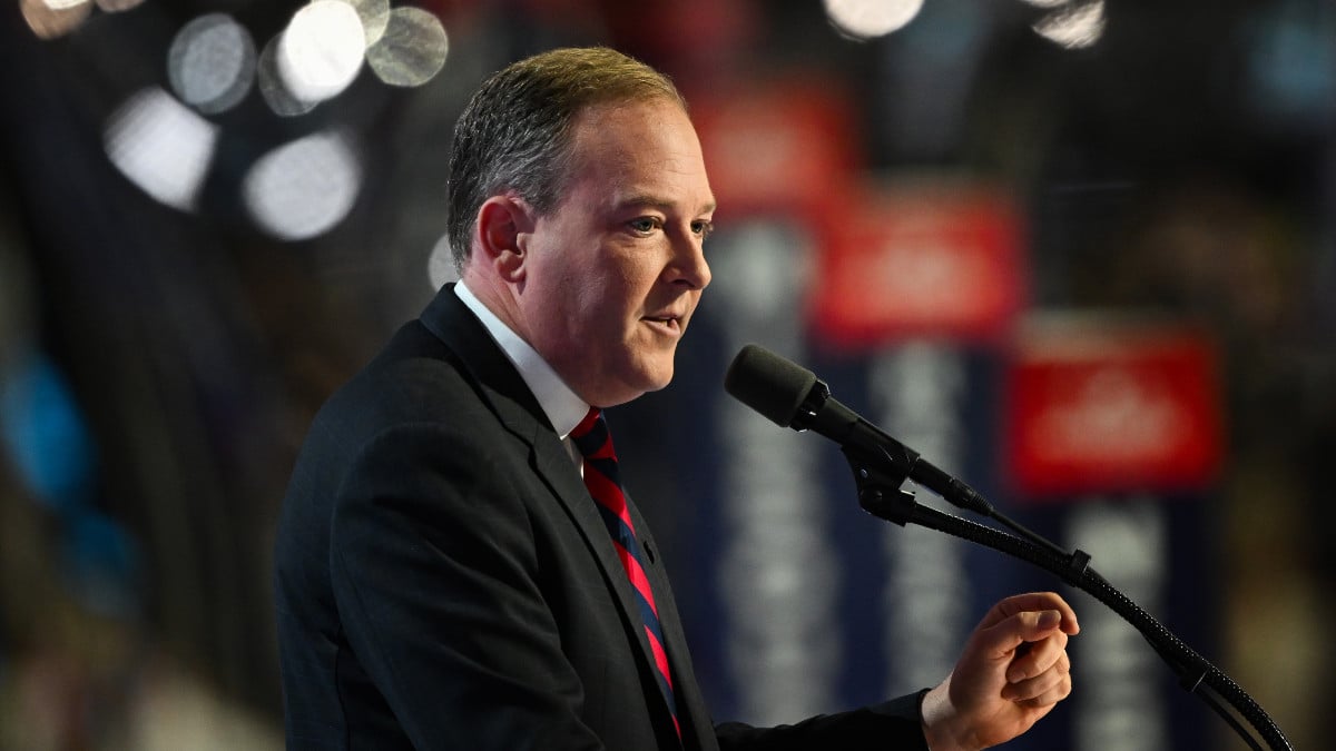 MILWAUKEE, WISCONSIN - JULY 17: Former Rep. Lee Zeldin speaks on stage on the third day of the Republican National Convention at the Fiserv Forum on July 17, 2024 in Milwaukee, Wisconsin. Delegates, politicians, and the Republican faithful are in Milwaukee for the annual convention, concluding with former President Donald Trump accepting his party's presidential nomination. The RNC takes place from July 15-18. (Photo by Leon Neal/Getty Images)