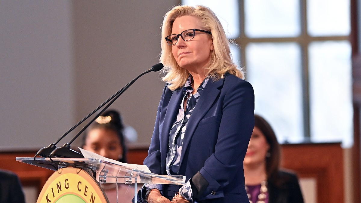 Liz Cheney speaking at the 2024 Martin Luther King, Jr. Beloved Community Commemorative Service in Atlanta, GA