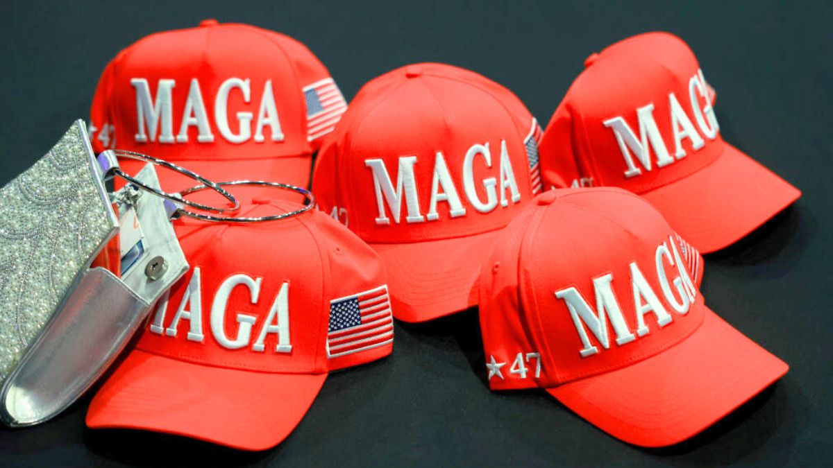 WEST PALM BEACH, FLORIDA - NOVEMBER 05: MAGA hats sit on a table during the election night watch party for Republican presidential nominee former President Donald Trump at the Palm Beach County Convention Center on November 05, 2024, in West Palm Beach, Florida. Today, voters cast their ballots to determine whether Republican nominee former President Donald Trump or Democratic nominee Vice President Kamala Harris will become the next President of the United States. (Photo by Joe Raedle/Getty Images)