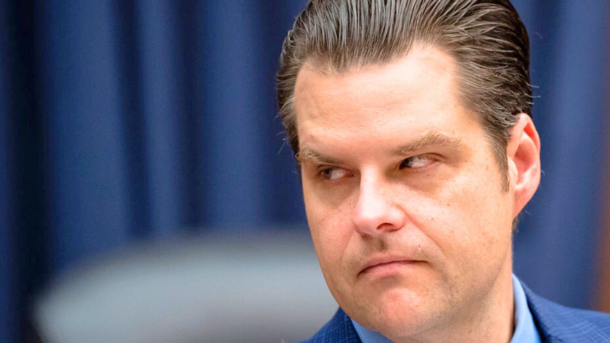 WASHINGTON, DC - JULY 18: Rep. Matt Gaetz (R-FL) attends a House Armed Services Subcommittee on Cyber, Information Technologies and Innovation hearing about artificial intelligence on Capitol Hill July 18, 2023 in Washington, DC. The hearing focused on barriers that prevent the Department of Defense from adopting and deploying A.I. effectively and the risks from adversarial A.I. (Photo by Drew Angerer/Getty Images)