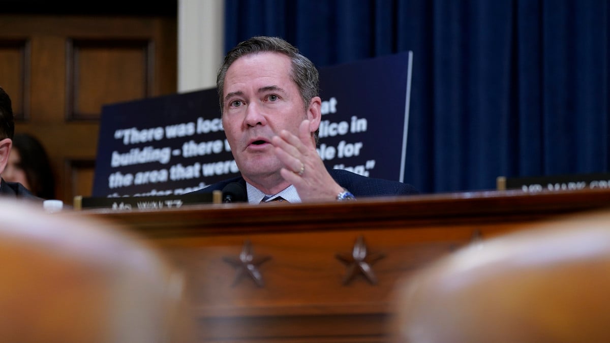 WASHINGTON, DC - SEPTEMBER 26: U.S. Rep. Michael Waltz (R-FL) questions witnesses during the first hearing of the Task Force on the Attempted Assassination of Donald Trump in the Longworth House Office Building on September 26, 2024 in Washington, DC. The task force held the hearing to present findings from their investigation of the attempted assassination against Republican presidential candidate former U.S. President Donald Trump at his campaign rally in Butler, Pennsylvania. Witnesses at the hearing included law enforcement officers who were present at the rally. (Photo by Kent Nishimura/Getty Images)