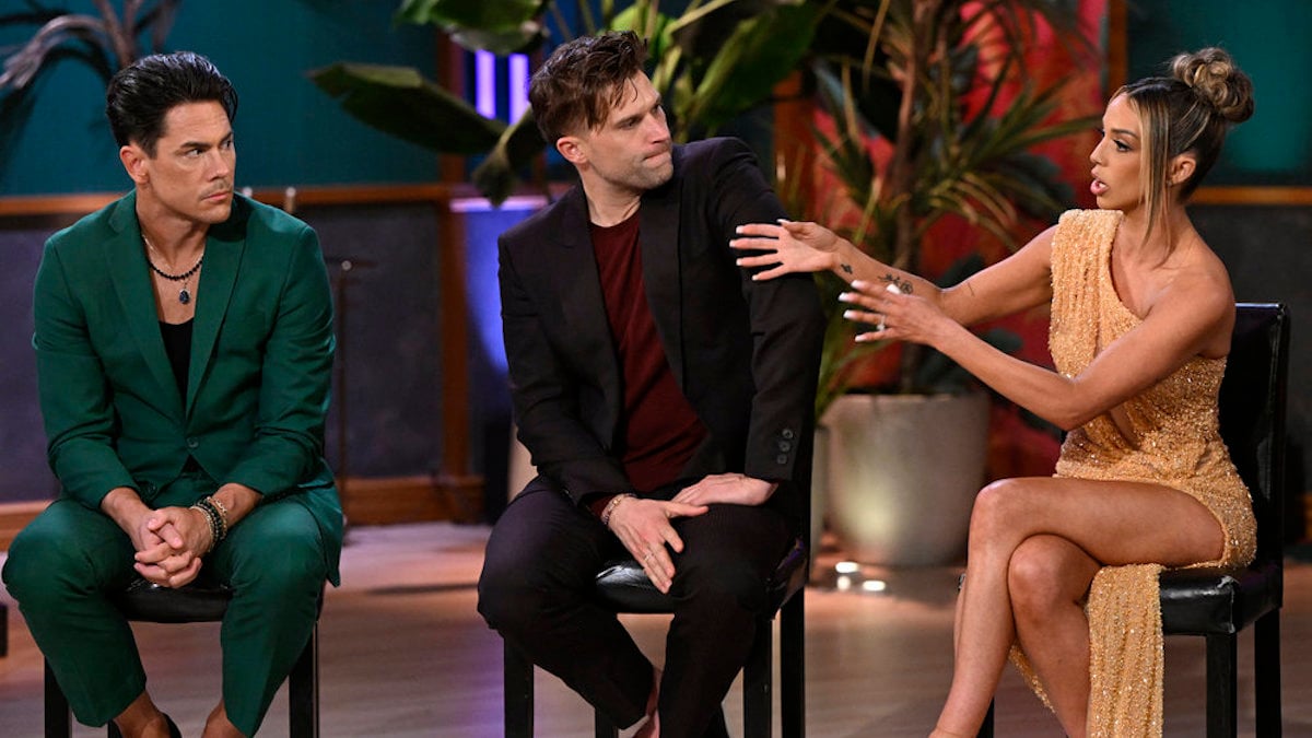 VANDERPUMP RULES -- "Reunion" -- Pictured: (l-r) Tom Sandoval, Tom Schwartz, Sheana Shay