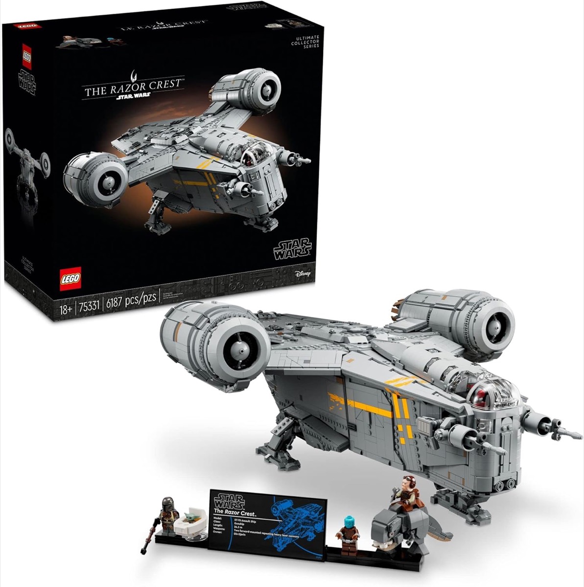 The Razor Crest UCS LEGO set from "Star Wars" 