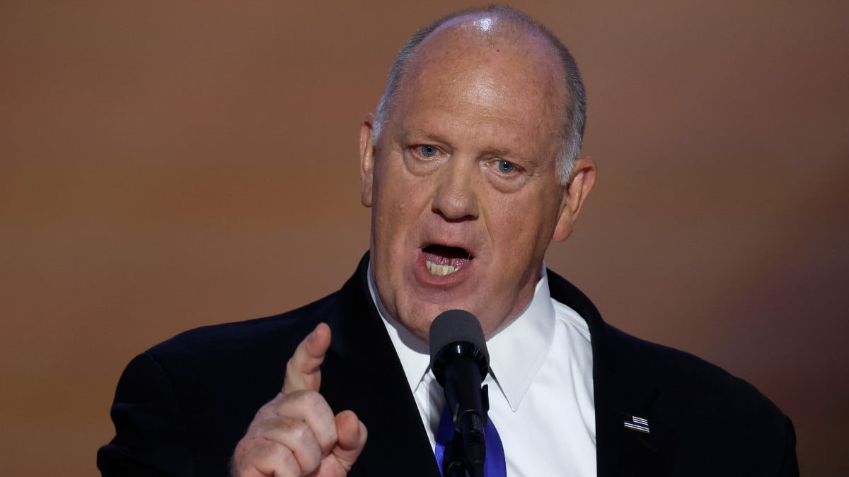 MILWAUKEE, WISCONSIN - JULY 17: Former Acting Director of Immigration and Customs Enforcement Thomas Homan speaks on stage on the third day of the Republican National Convention at the Fiserv Forum on July 17, 2024 in Milwaukee, Wisconsin. Delegates, politicians, and the Republican faithful are in Milwaukee for the annual convention, concluding with former President Donald Trump accepting his party's presidential nomination. The RNC takes place from July 15-18. (Photo by Chip Somodevilla/Getty Images)