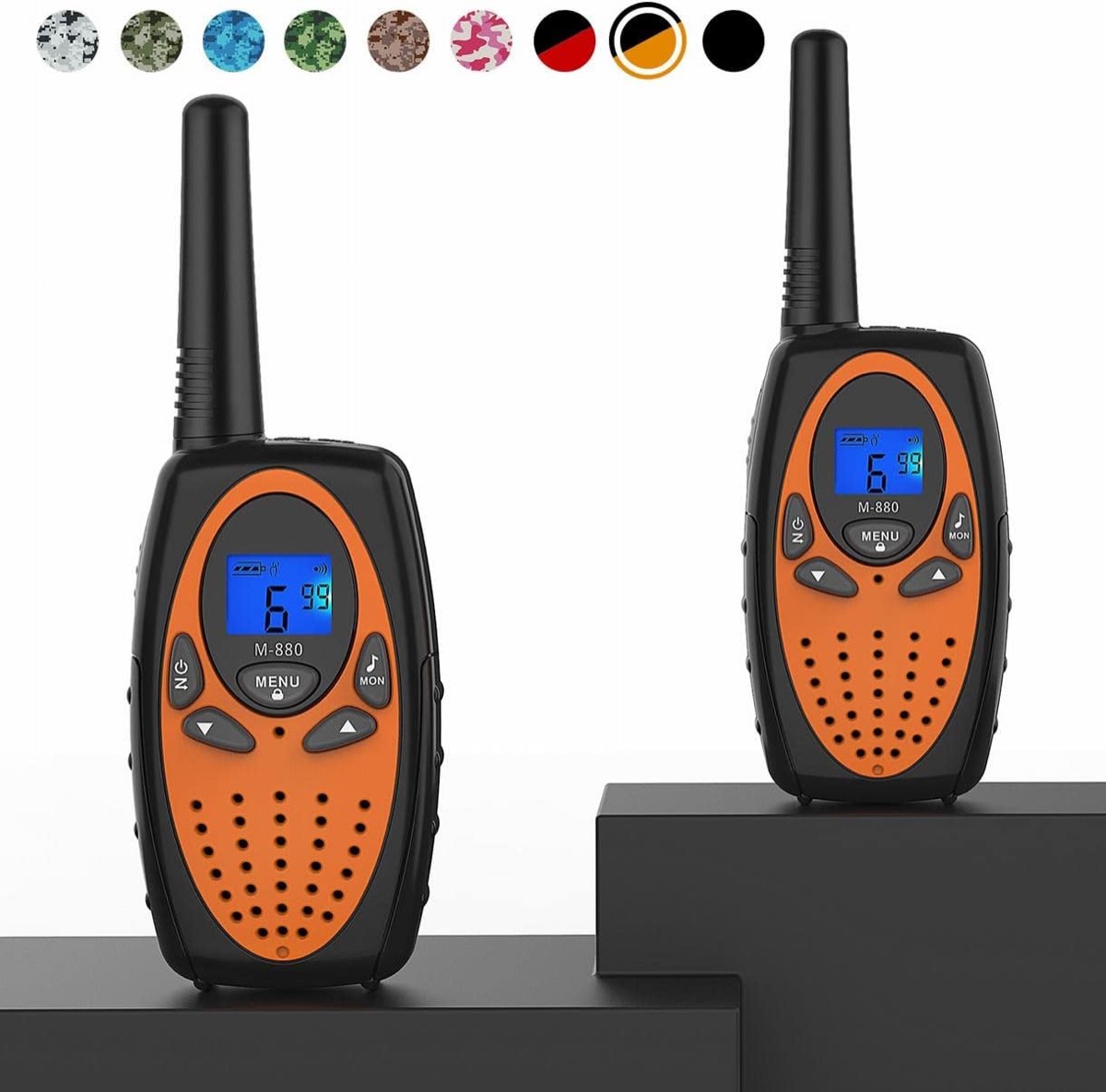 Two orange Walkie Talkies 