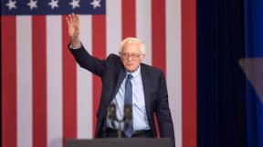 Bernie Sanders waving