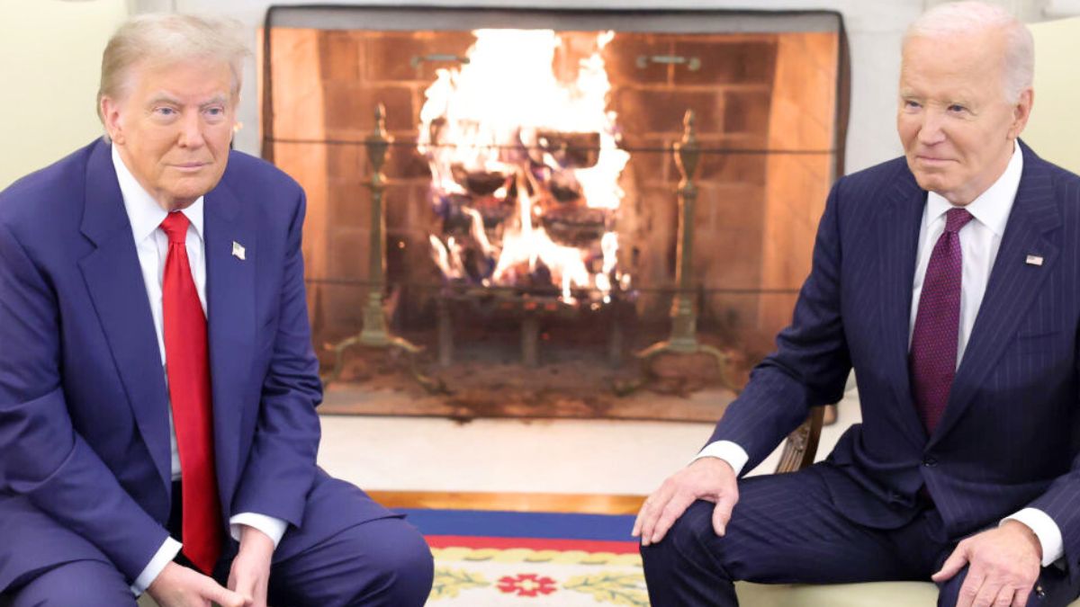 WASHINGTON, DC - NOVEMBER 13: U.S. President Joe Biden meets with U.S. President-elect Donald Trump in the Oval Office of the White House on November 13, 2024 in Washington, DC. President Biden continued the tradition inviting the newly-elected president to meet at the White House after Trump won the presidential election on November 5. (Photo by Alex Wong/Getty Images)