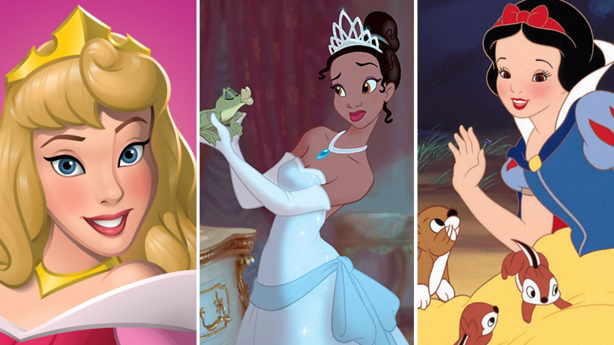 Princess Aurora, Princess Tiana, and Snow White