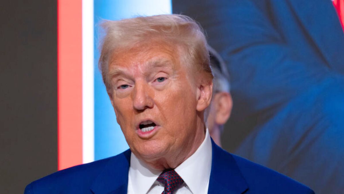 NEW YORK, NEW YORK - DECEMBER 12: President-elect Donald Trump speaks at a reception at the New York Stock Exchange (NYSE) after being named TIME’s “Person of the Year” for the second time on December 12, 2024 in New York City. Trump followed the event by ringing the opening bell on the trading floor. (Photo by Spencer Platt/Getty Images)