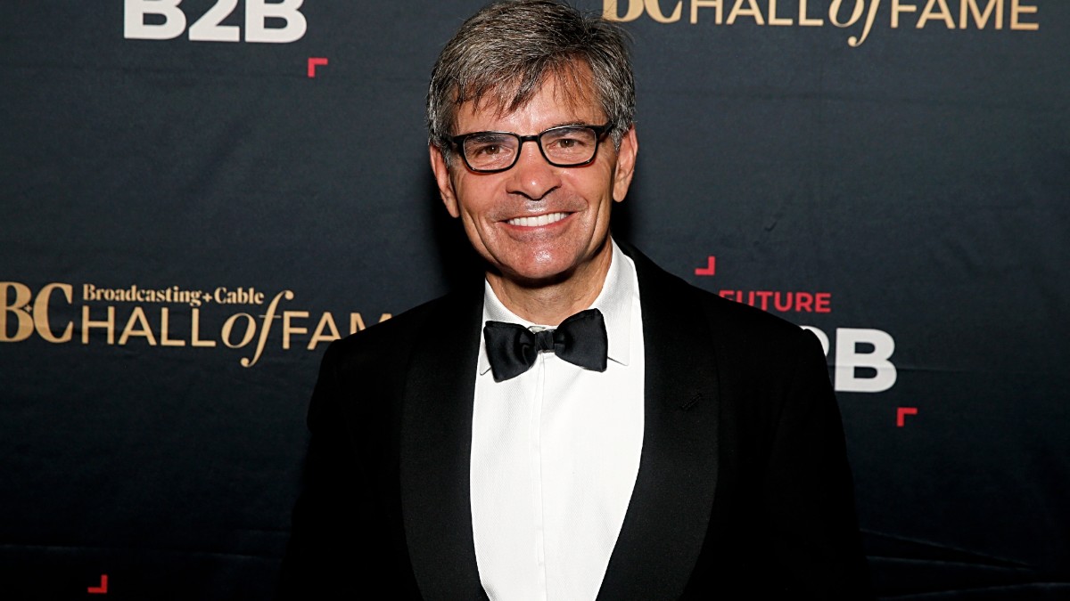 George Stephanopoulos poses at the 2024 Broadcasting and Cable Hasll of Fame Award