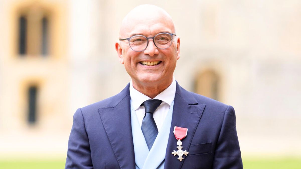 WINDSOR, ENGLAND - FEBRUARY 28: Gregg Wallace after being made a Member of the Order of the British Empire (MBE) by the Princess Royal in an investiture ceremony at Windsor Castle on February 28, 2023 in Windsor, England. (Photo by Andrew Matthews - Pool/Getty Images)