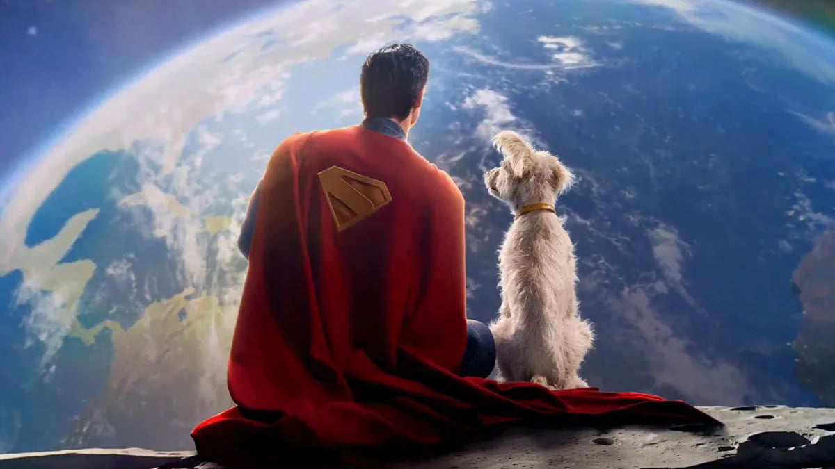 Superman and Krypto watching over Earth in James Gunn's 'Superman'