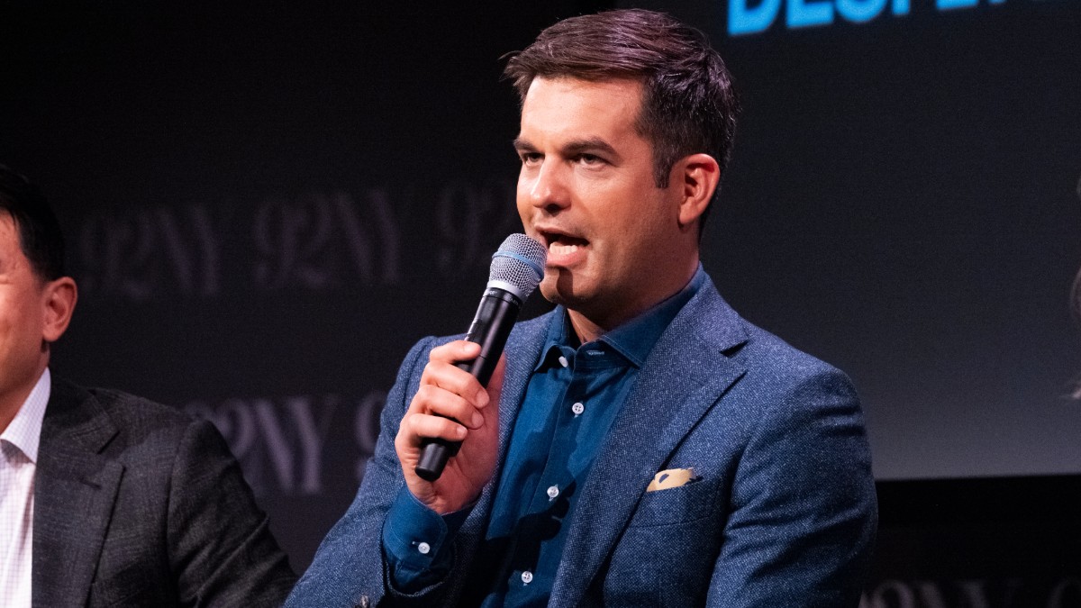 Michael Kosta speaking at "The Daily Shows" News Team in Conversations