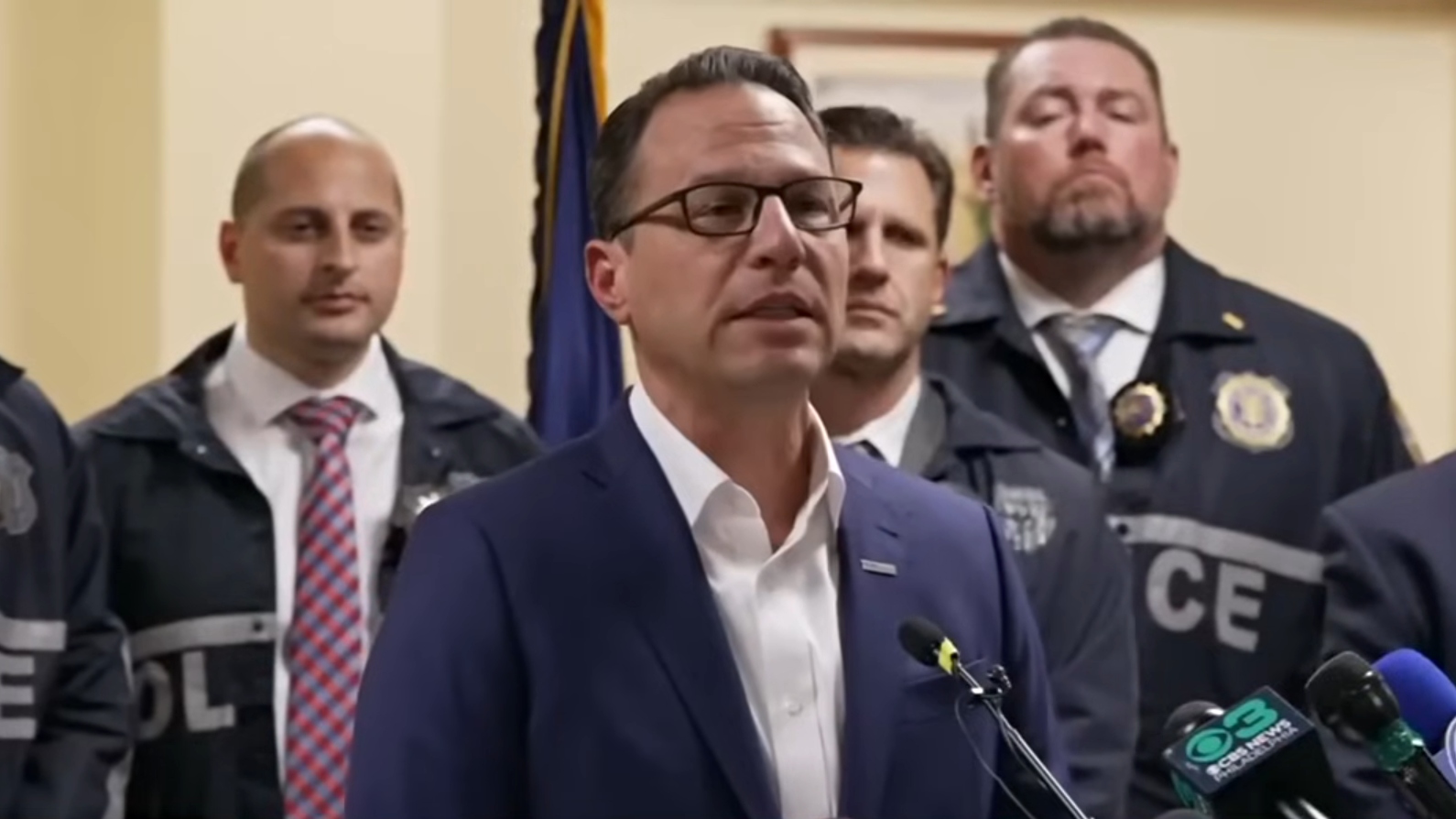 Pennsylvania Gov. Josh Shapiro makes a statement following the arrest of Luigi Mangione for the murder of UnitedHealthcare CEO Brian Thompson