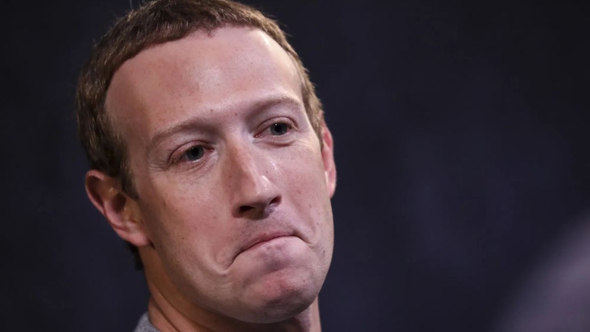 Meta CEO Mark Zuckerberg smiles sheepishly while speaking about the new Facebook News feature