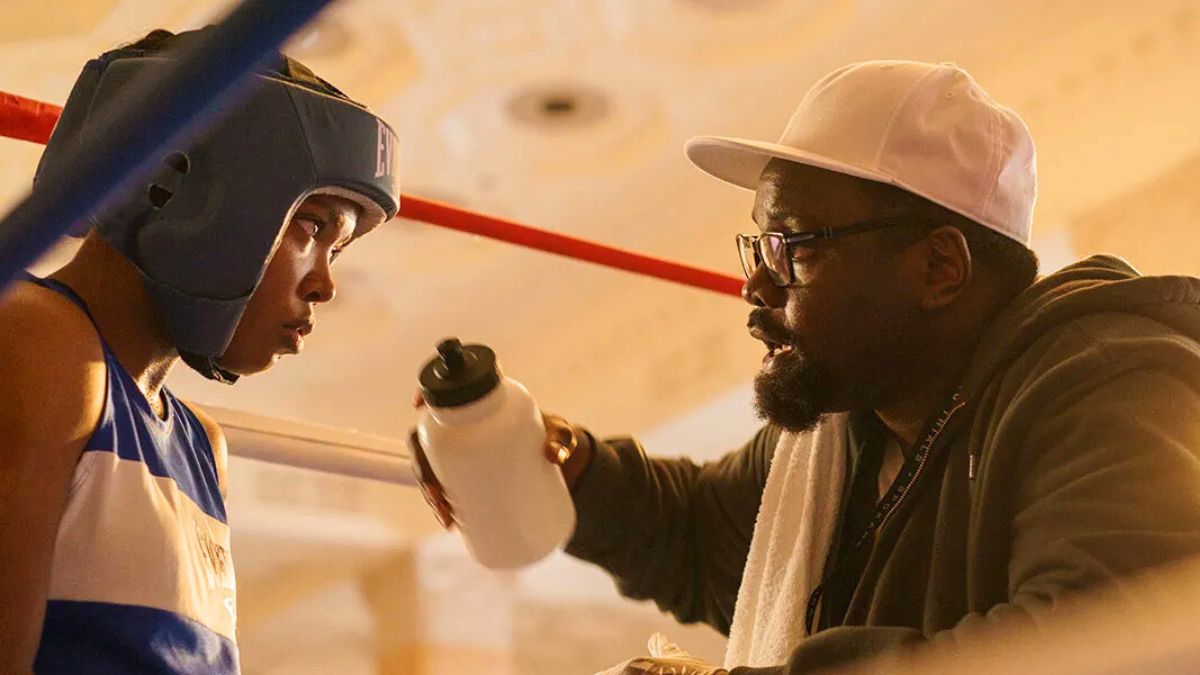 Bryan Tyree Henry and Ryan Destiny stand in a boxing ring in Amazon MGM Studios' 'The Fire Inside'