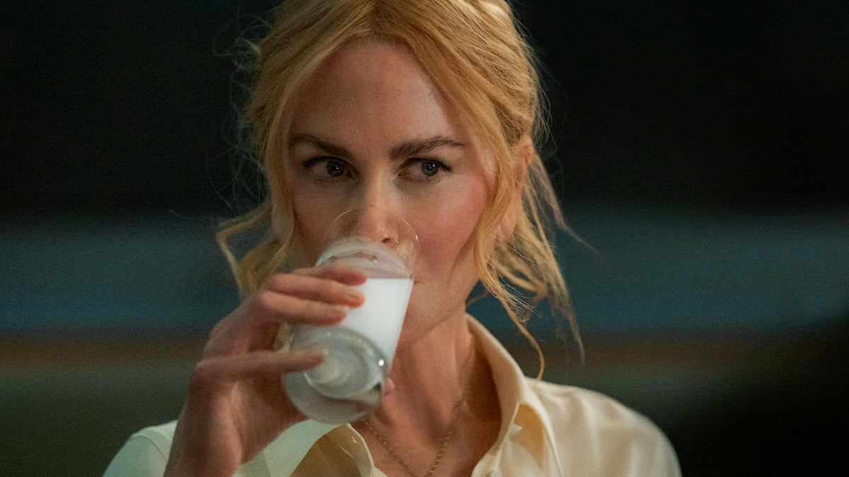 Nicole Kidman drinking milk