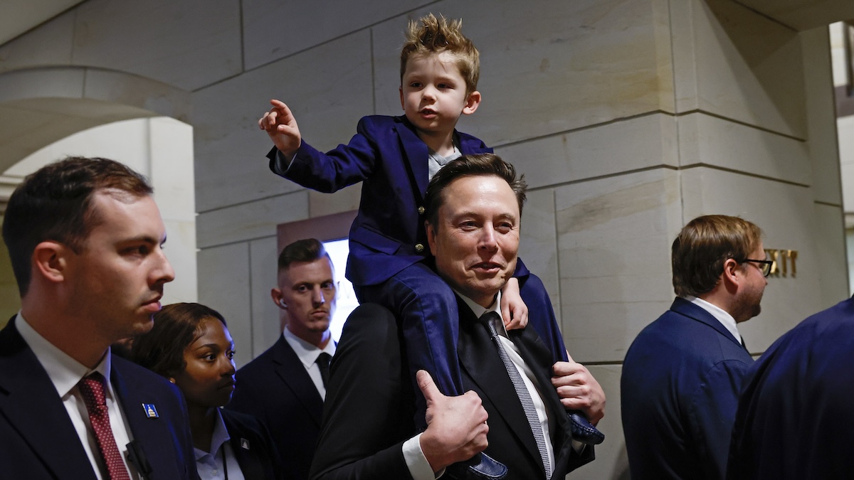 elon musk with his kid