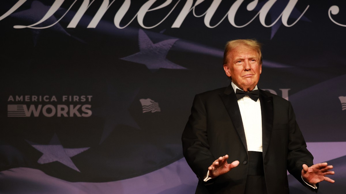 Donald Trump speaks at the America First Policy Institute Gala at Mar-a-Lago