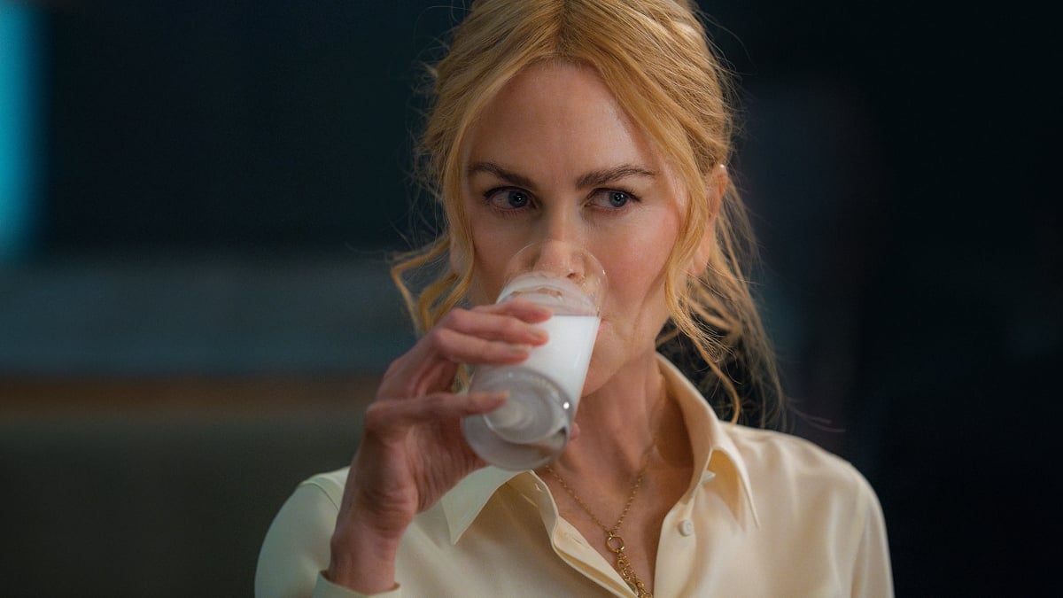 Screenshot of Nicole Kidman drinking a glass of milk in A24's Babygirl