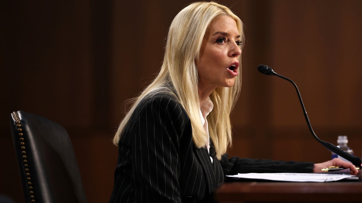 Pam Bondi speaks at her Senate confirmation hearing for Attorney General