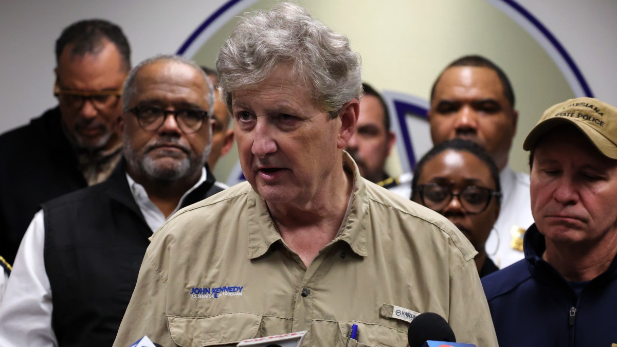 Senator John Kennedy (R-LA) speaks at a press conference about the New Orleans terrorist attack