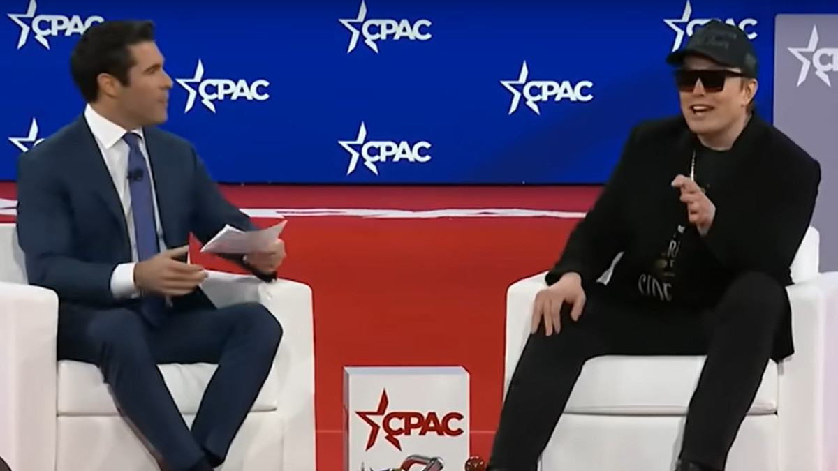 Elon Musk being interviewed at CPAC 2025