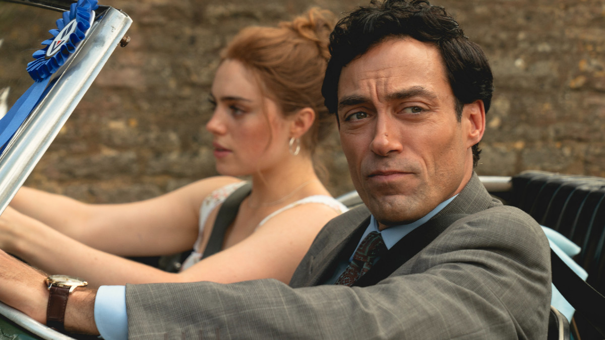 Alex Hassell as Rupert Campbell-Black and Bella Maclean as Taggie O'Hara in 'Rivals'