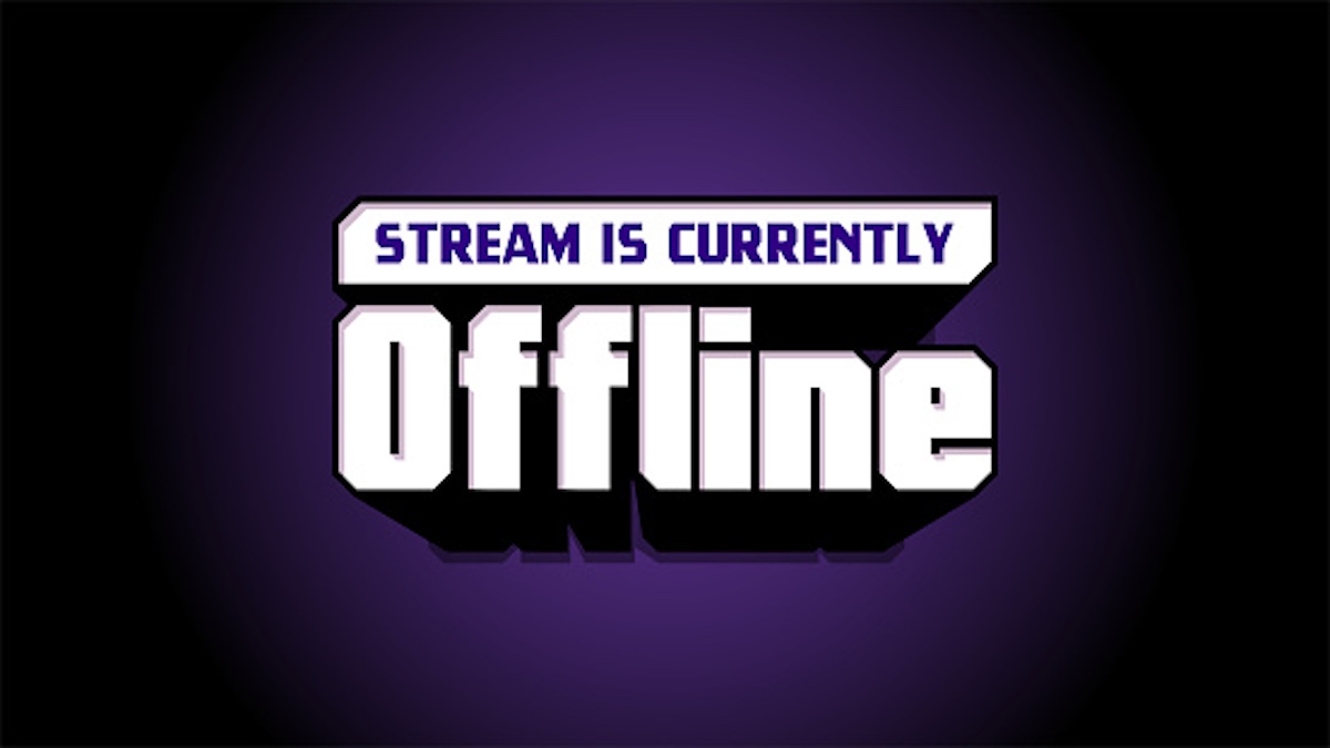 stream is currently offline graphic stylized like Twitch